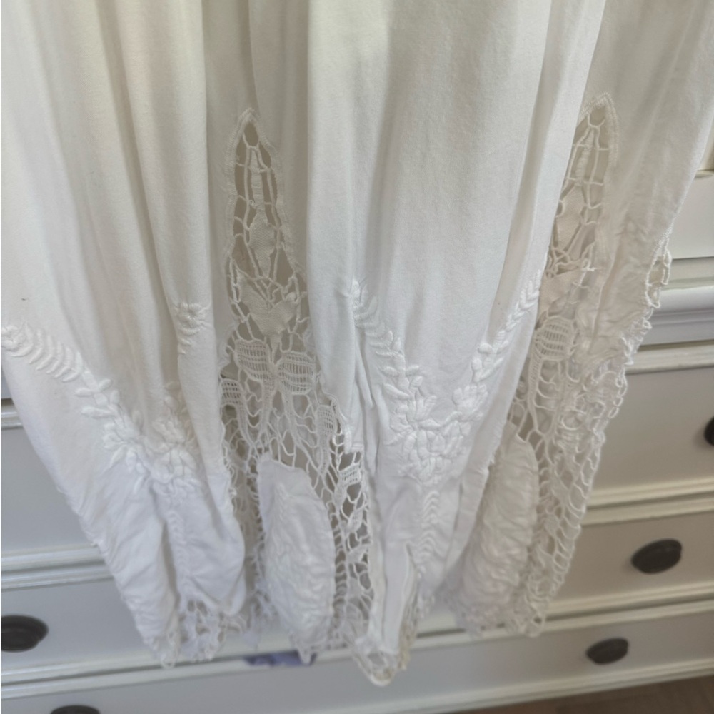 Boho White Lace Maternity Skirt